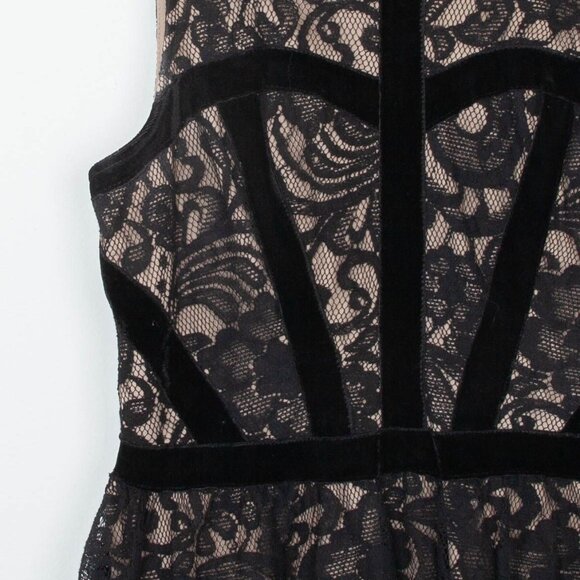 Fire Los Angeles Womens Sleeveless Lace Velvet Mini Dress Size S Goth‎ Witchy - Picture 4 of 9